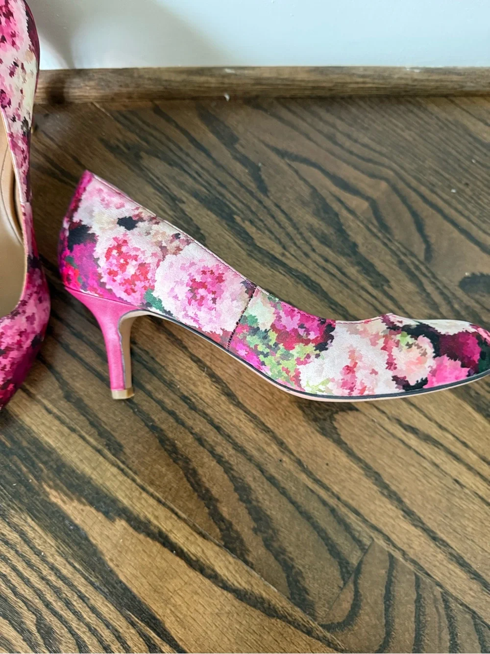 Shoes of Prey Pink Floral Print Women's Heels